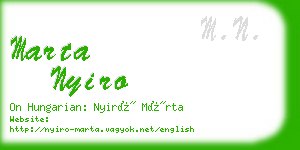 marta nyiro business card